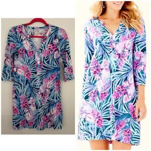 Lilly Pulitzer Daphne Dress in Mr. Peacock Blue Tweethearts
